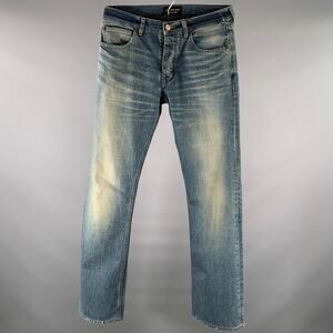 BALENCIAGA Size S Dirty Wash Denim Flared Jeans